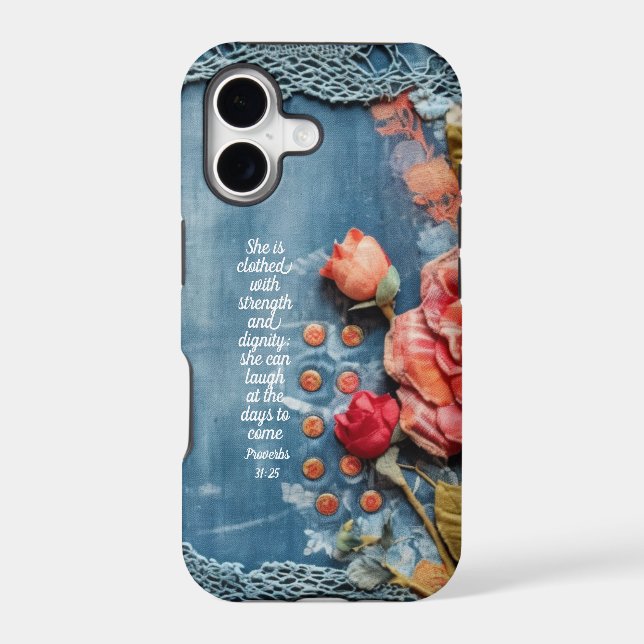 Proverbs 31:25 IPhone Case Inspiring Bible Verse  (Back)