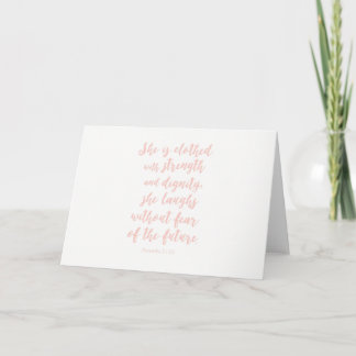 Proverbs 31:25 Notecard; blank inside Card