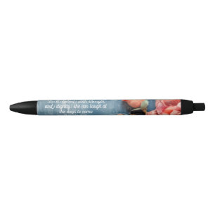 Proverbs 31:25  Pen Inspiring Bible Verse Floral