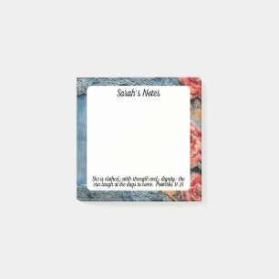 Proverbs 31:25 Post-It Notes Bible Verse Floral 