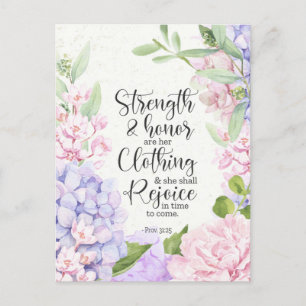 Proverbs 31:25 - Strength and Honour Holiday Postcard