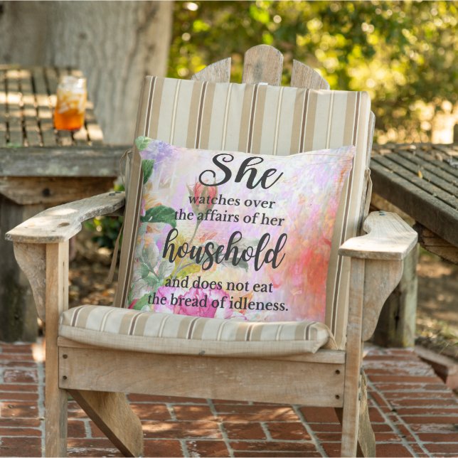 Proverbs 31:27 Mother's Day Scripture Cushion (Chair)