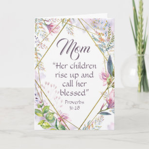Proverbs 31:28 Bible Verse Christian Mothers Day Card
