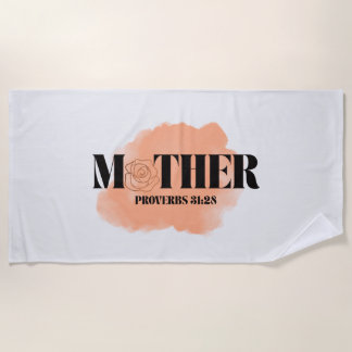 Proverbs 31:28 Mother Beach Towel – Faith-Based 