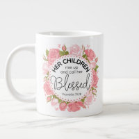 Proverbs 31:28 Mother's Day Scripture Pink Flowers