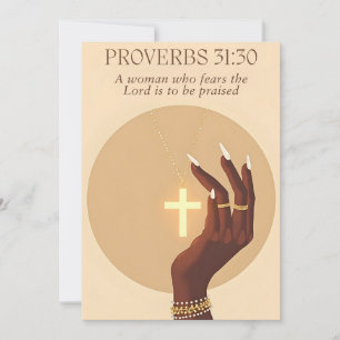 Proverbs 31:30 Faith & Grace Inspirational Art Holiday Card