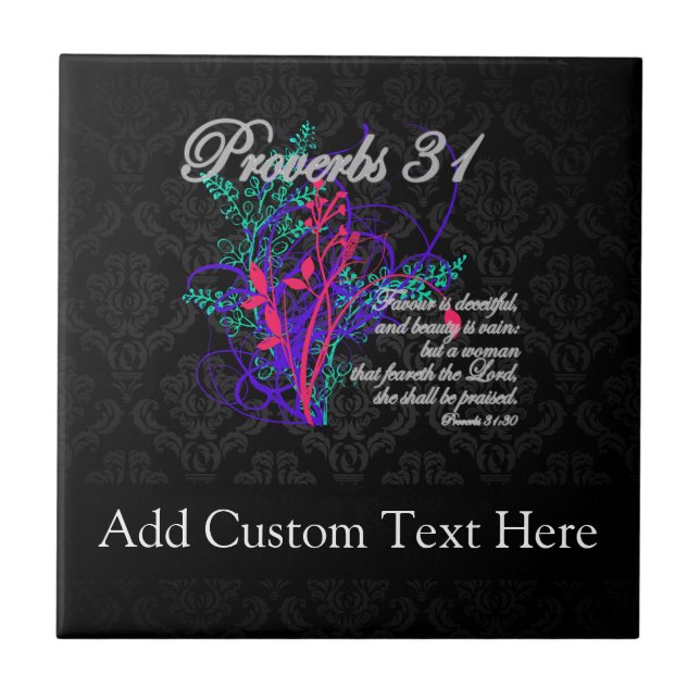 Proverbs 31 Bible Christian Women's Ceramic Tile (Front)