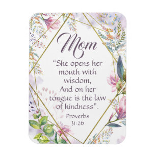 Proverbs 31 Bible Verse Christian Mothers Day Gift Magnet