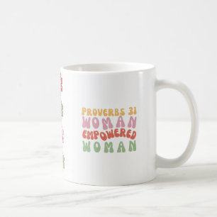 Proverbs 31 Empowered Woman Phrase on Mug Retro