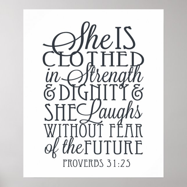 Proverbs 31 Gifts - Clothed in Strength & Dignity Poster (Front)