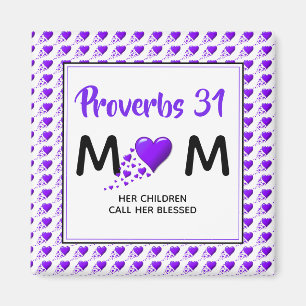 PROVERBS 31 MOM Purple Hearts Mother's Day Magnet