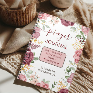 Proverbs 31 pink flower prayer journal notebook