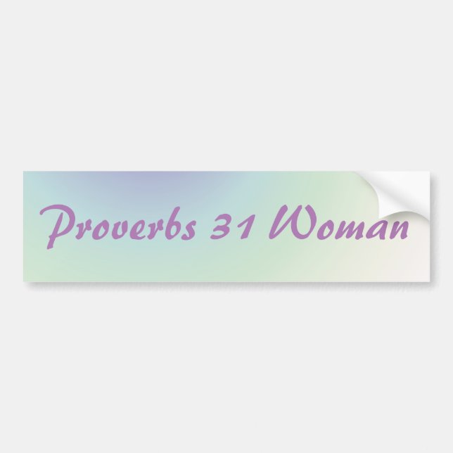 Proverbs 31 Purple and Green Bumper Sticker (Front)