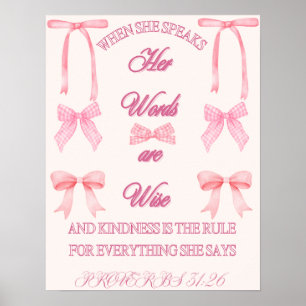 Proverbs 31 Woman/Bible Verse/Coquette/Pink/Girly Poster