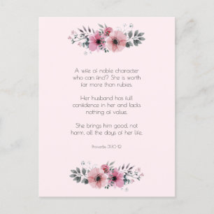 Proverbs 31 Woman Bible Verse Flowers Postcard