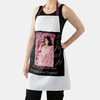 Proverbs 31 Woman Black & Pink Apron