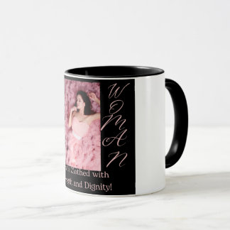 Proverbs 31 Woman Black & Pink Front Coffee Mug
