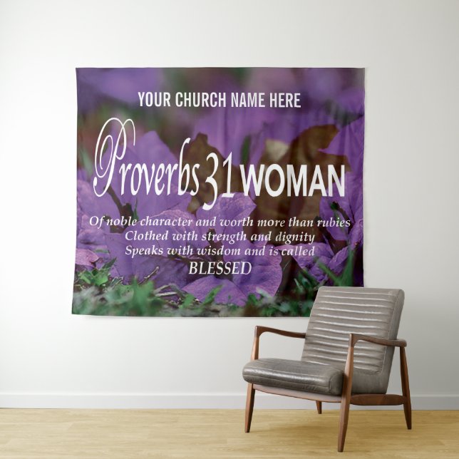 PROVERBS 31 WOMAN Christian Church Tapestry (In Situ (Horizontal))