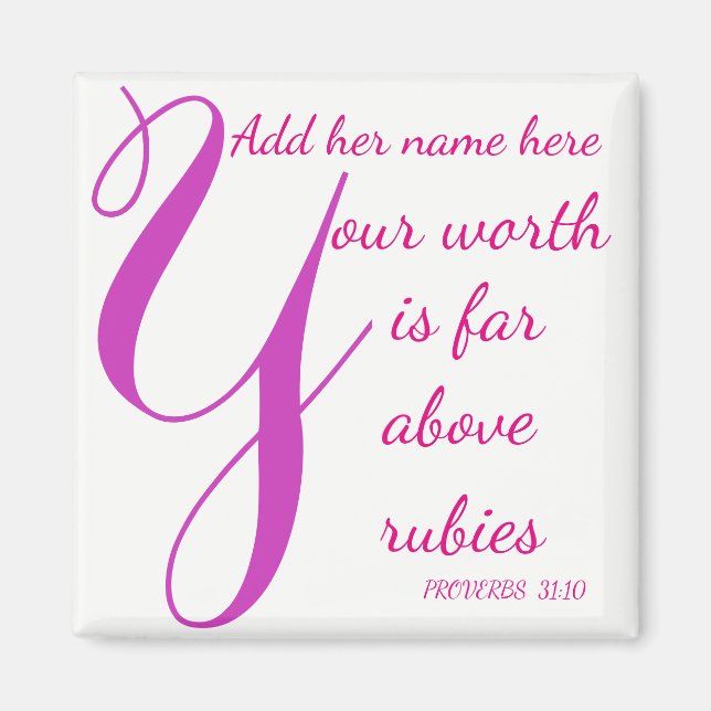 Proverbs 31 Woman Far Above Rubies Magnet (Front)