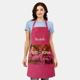PROVERBS 31 WOMAN   Floral   PINK Personalised Apron