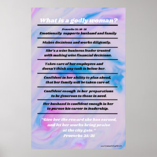 Proverbs 31 Woman, Ideal Christian Womanhood Bible Poster