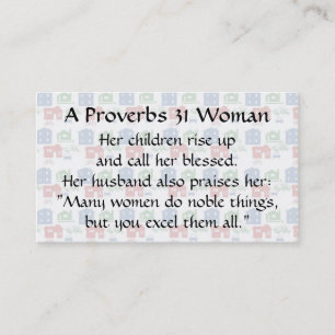 Proverbs 31 Woman  Mum Calling Card house car bike
