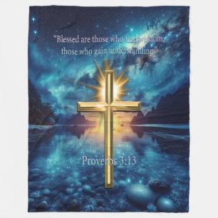 Proverbs 3:13 fleece blanket