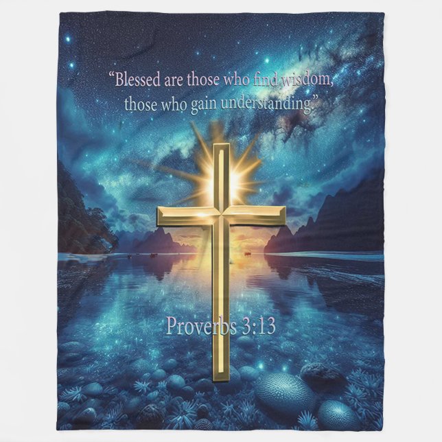 Proverbs 3:13 fleece blanket (Front)