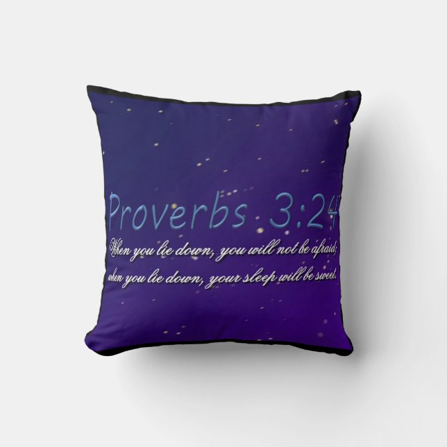 Proverbs 3:24 Pillow (Front)