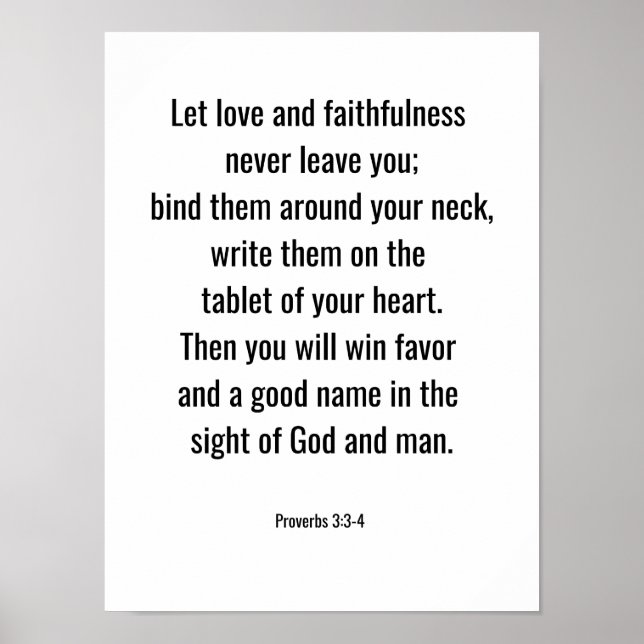 Proverbs 3:3-4 18 x 24 poster (Front)