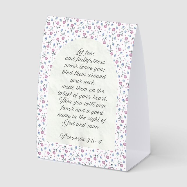 Proverbs 3:3–4 Floral Scripture  (Front)