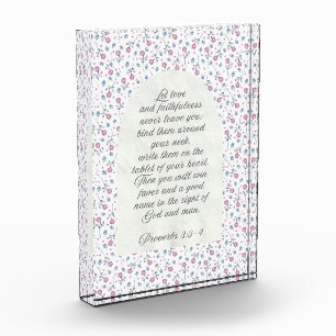 Proverbs 3:3–4 Floral Scripture  Photo Block