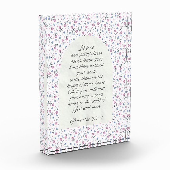 Proverbs 3:3–4 Floral Scripture  Photo Block (Left)