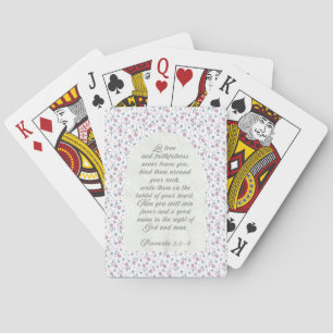 Proverbs 3:3–4 Floral Scripture  Playing Cards