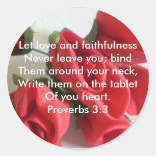 Proverbs 3:3 classic round sticker