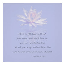 Proverbs 3:5-6 | Bible Quote | Lavender Floral