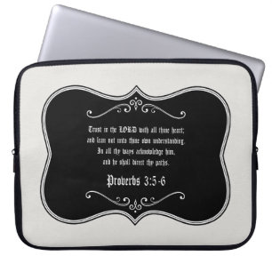 Proverbs 3:5-6 Bible Verse Custom Christian Gift Laptop Sleeve