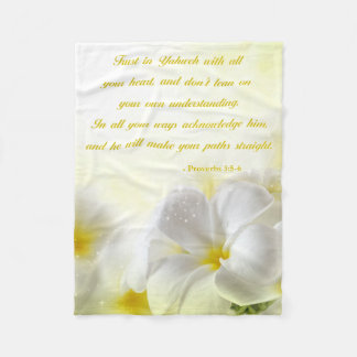 Proverbs 3:5-6 Bible Verse | Floral Fleece Blanket