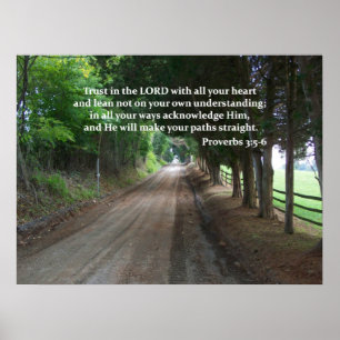 Proverbs 3:5-6 Christian Bible Verse Poster