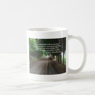 Proverbs 3:5-6 Christian Bible Verse Poster Coffee Mug