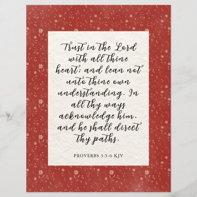 Proverbs 3:5-6 KJV Bible Verse Image  Flyer (Front)