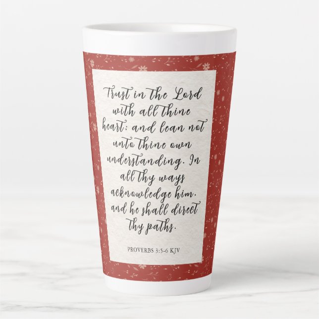 Proverbs 3:5-6 KJV Bible Verse Image  Latte Mug (Front)