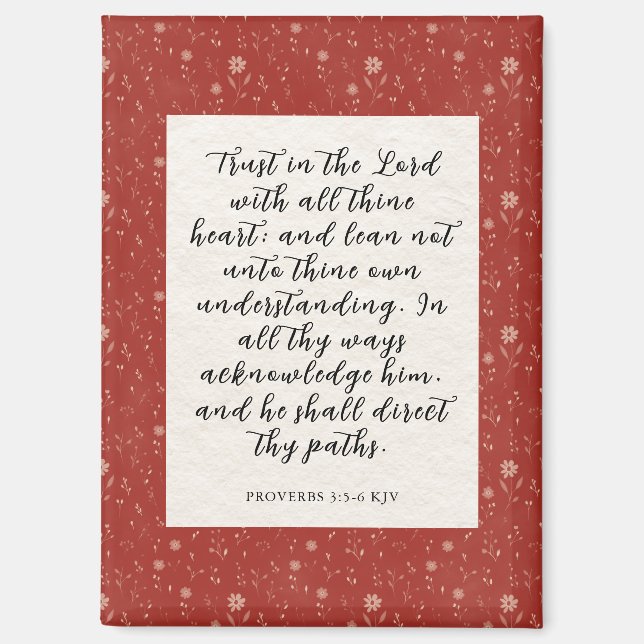 Proverbs 3:5-6 KJV Bible Verse Image  Magnet (Front)