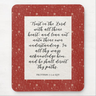 Proverbs 3:5-6 KJV Bible Verse Image  Mouse Pad