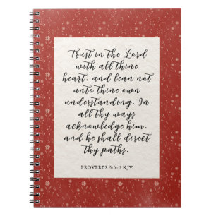 Proverbs 3:5-6 KJV Bible Verse Image  Notebook
