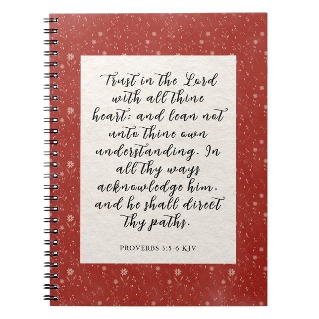 Proverbs 3:5-6 KJV Bible Verse Image  Notebook (Front)