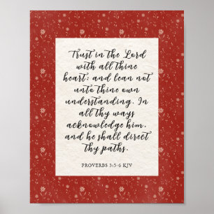Proverbs 3:5-6 KJV Bible Verse Image  Poster