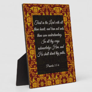 Proverbs 3:5-6 Plaque with Easel