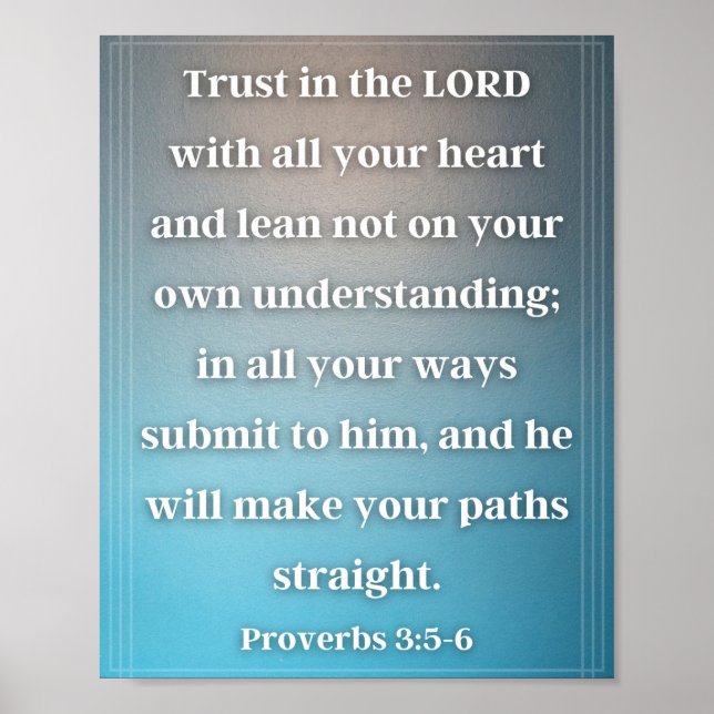 Proverbs 3:5-6 poster (Front)