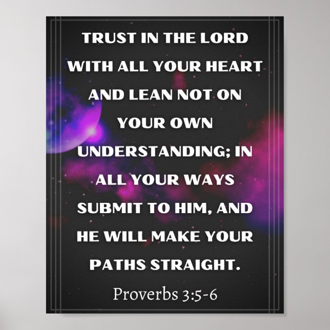 Proverbs 3:5-6 poster (Front)
